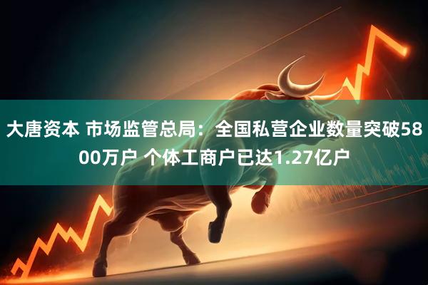 大唐资本 市场监管总局：全国私营企业数量突破5800万户 个体工商户已达1.27亿户