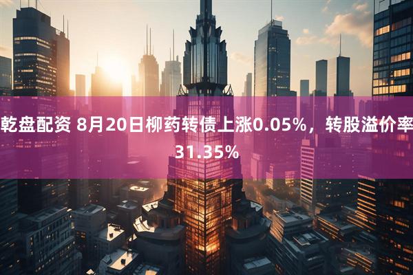 乾盘配资 8月20日柳药转债上涨0.05%，转股溢价率31.35%